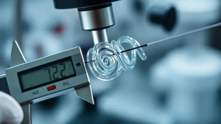 Medição de Comprimento Efetivo de Espiral com Paquímetro de Precisão