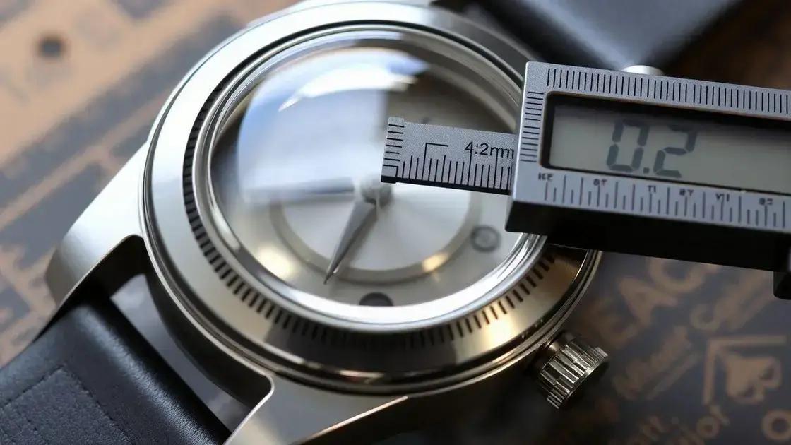  Medindo a abertura com precisão: O diâmetro de 42.3mm e a curvatura côncava de 0.2mm que definem o vidro correto para este modelo